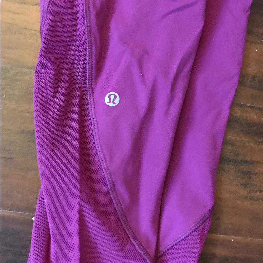 lululemon magenta leggings with mesh side panel